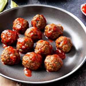 cooking meatballs in a nonstick pan