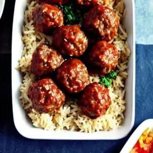 meatballs with rice